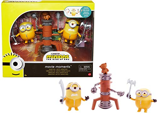 DESPICABLE ME Me-Minions Figuras traviesas y revoltosas, Bob/Wooden Dummy, 10 cm (Mattel GMF17)