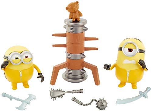 DESPICABLE ME Me-Minions Figuras traviesas y revoltosas, Bob/Wooden Dummy, 10 cm (Mattel GMF17)