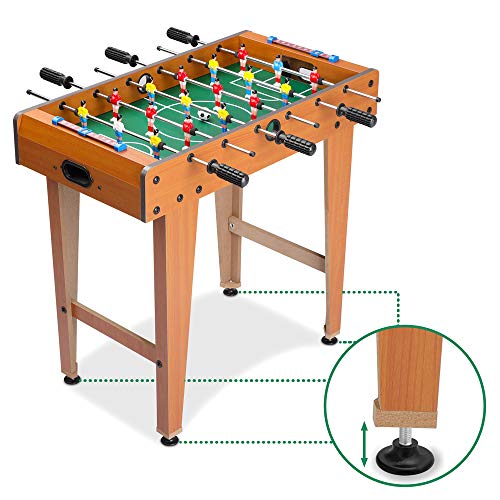 Deuba Futbolín Juego de Mesa de Madera Baby Foot Infantil para niños con 18 Figuras robustas 69x62x37cm Patas Ajustables