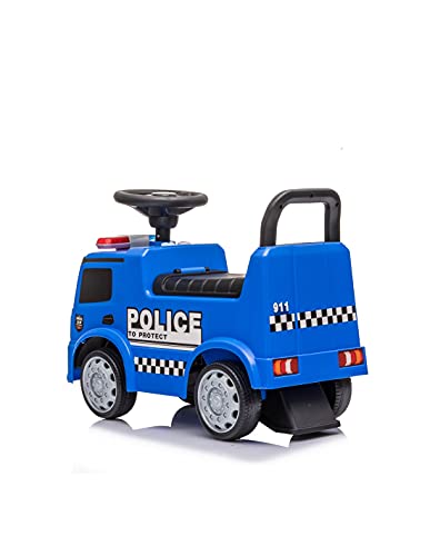 Devessport - Correpasillos Mercedes Actros - Camión de policía - 63,5 x 29 x 27 cm - Ideal para niños de 1 a 3 años (Máximo 25 Kg)