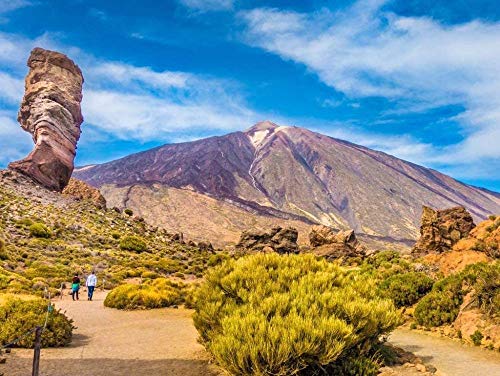 DFGJ Rompecabezas Pico del Teide con la Famosa formación rocosa Roque Cinchado, Tenerife, Islas Canarias, España 1000 Piezas (75 * 50 cm)