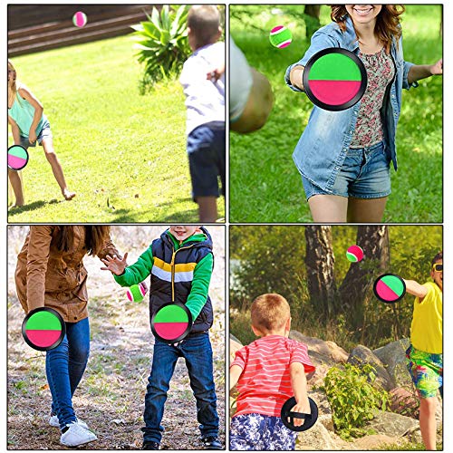 DHER Paletas De Ball Juego De Bolas De Captura Catch Bat Ball Lanzar Deportes De Pelota Juego De Pelota Pegajosa Adecuado para Juegos De Lanzar En Interiores Y Exteriores * 2 Juegos