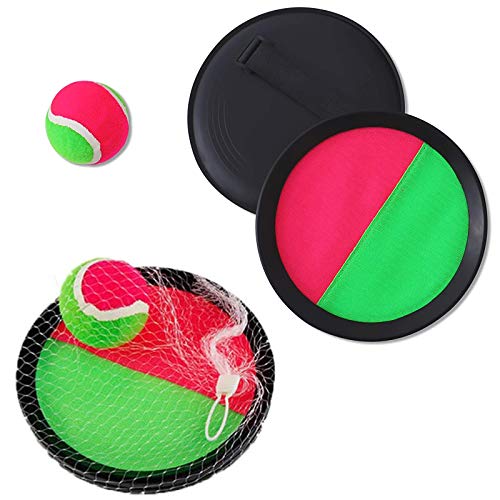 DHER Paletas De Ball Juego De Bolas De Captura Catch Bat Ball Lanzar Deportes De Pelota Juego De Pelota Pegajosa Adecuado para Juegos De Lanzar En Interiores Y Exteriores * 2 Juegos