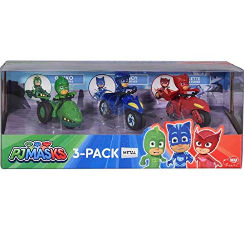 Dickie Mask PJ Masks 3 Motos de Juguete con Personaje, Multicolor (3143003)