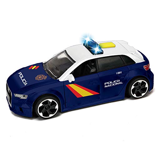 Dickie- Policía Nacional Control Policial Audi RS3 15cm 1153011 Vehículo de Juguete con función, Multicolor