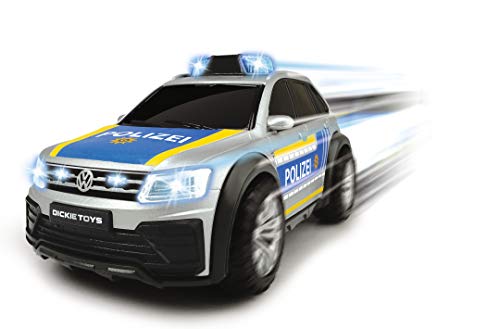 Dickie Toys 203714013 Volkswagen Tiguan R-Line, Coche de policía con luz y Sonido, Coche de policía, Incluye Pilas, 25 cm, a Partir de 3 años, Multicolor