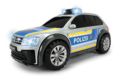 Dickie Toys 203714013 Volkswagen Tiguan R-Line, Coche de policía con luz y Sonido, Coche de policía, Incluye Pilas, 25 cm, a Partir de 3 años, Multicolor