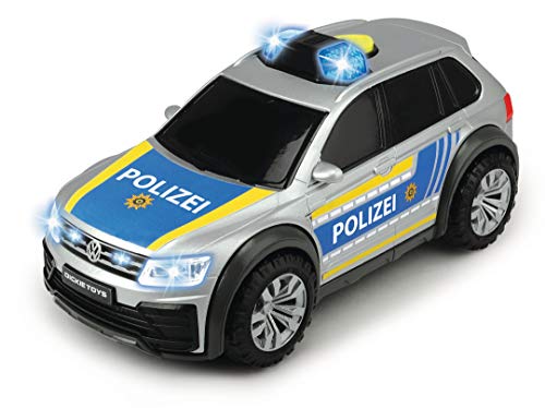 Dickie Toys 203714013 Volkswagen Tiguan R-Line, Coche de policía con luz y Sonido, Coche de policía, Incluye Pilas, 25 cm, a Partir de 3 años, Multicolor