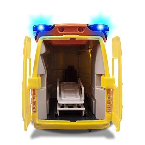 Dickie Toys-Ambulancia SEM de 34cm con Luz y Sonido 1166002, color amarillo