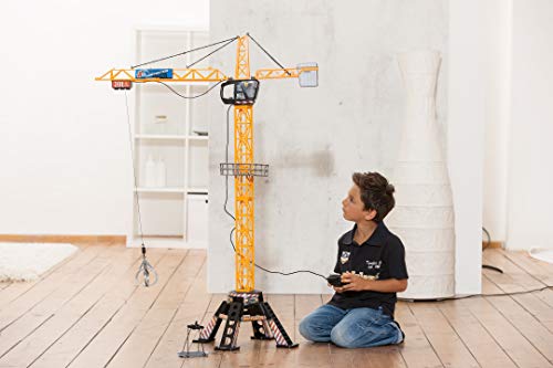 Dickie Toys- Mega Grúa de Juguete por Cable con Mando a Distancia, 120cm de Alto, Gancho con Agarre, Se Mueve en 4 Direcciones, Apto a Partir de 3 Años, Color (201139012)