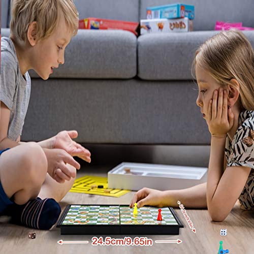 Diealles Shine Snakes and Ladders, Serpientes y Escaleras Juego de Mesa Tradicional Juego de Los Niños