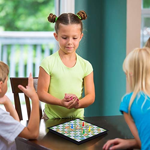 Diealles Shine Snakes and Ladders, Serpientes y Escaleras Juego de Mesa Tradicional Juego de Los Niños