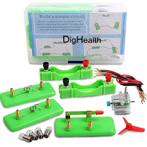 DigHealth Kit Circuito Eléctrico, Juguetes Educativos, Kit Ciencia para Niños, Kit de Experimentación Física para Aprendizaje Básico de Circuitos