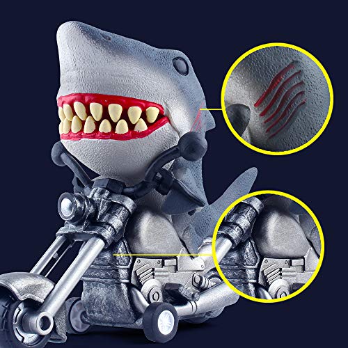 DINOBROS Shark Toy Car - Juego de 2 animales de mar con motor de fricción, juguete de tiburón blanco y delfín