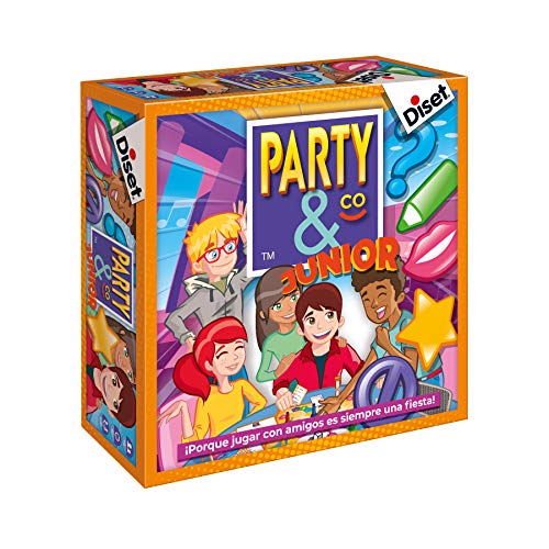 Diset- Juego Party & co Junior, Juego de mesa infantil multiprueba a partir de 8 años