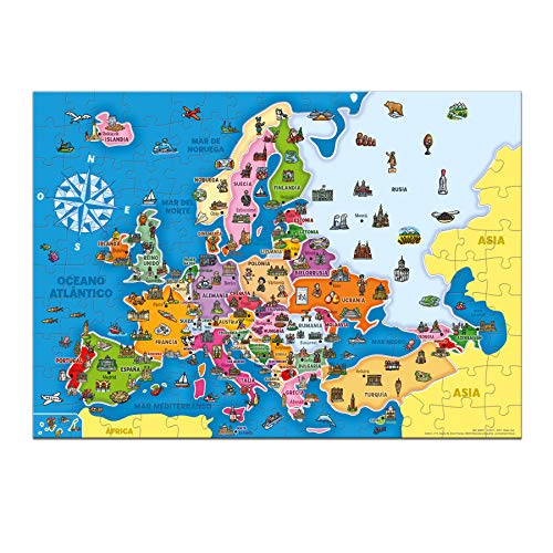 Diset- Países de Europa - Puzzle educativo para aprender la geografía europea a partir de 7 años