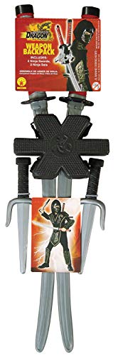 Disfraz de ninja - Set de armas ninja, katanas a la espalda - talla única (Rubie's 6672)