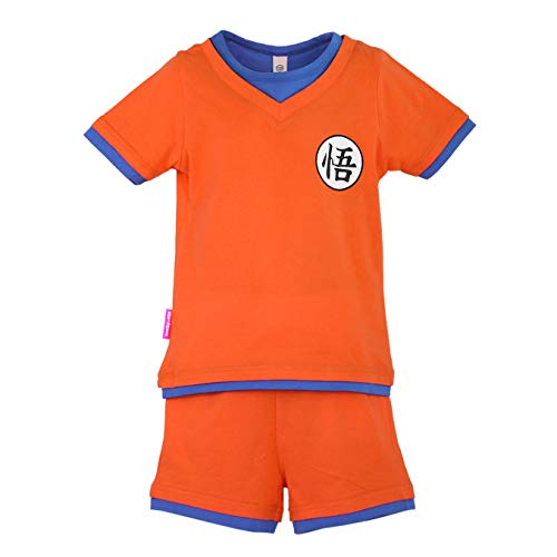 Disfraz Infantil para Son Goku Camiseta Pantalones Cortos chándal Naranja Azul para niños pequeños 3 años