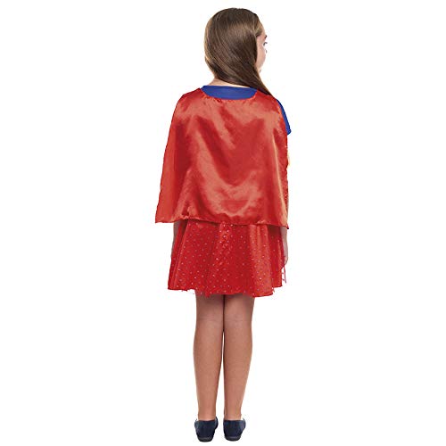 Disfraz Superheroína Niña con Capa Girl Super【Tallas Infantiles de 3 a 12 años】[Talla 10-12 años] | Disfraces Niñas Superhéroes Carnaval Halloween Regalos Niños Cosplay Cómics