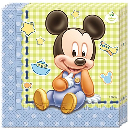 Disney Baby Mickey Juego de decoración para fiestas para 16 personas (52 piezas)