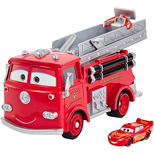 Disney Cars Camión Transportador de Coches de Juguete Rojo Acribacias con Agua (Mattel GPH80)