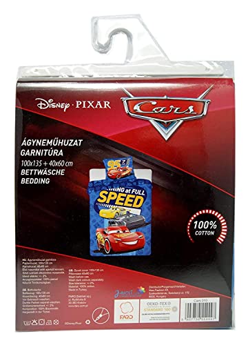 Disney Cars Cot Bed Duvet Cover Set 100x135 + 40x60 cm Cotton