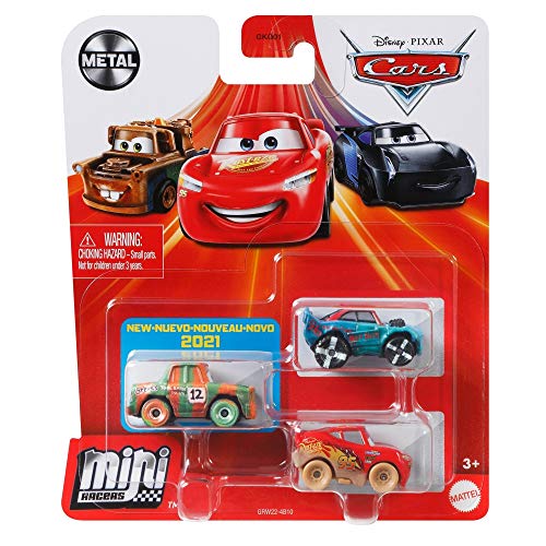 Disney Cars Pack de 3 mini vehículos, modelos surtidos, coches de juguete niños +3 años (Mattel GKG01)