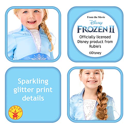 Disney, Elsa Travel Frozen2 Classic - Disfraz de Elsa Travel, Multicolor, M (5-6 años)