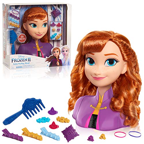 Disney Frozen 2 Cabezales Anna Styling Head, 14 Piezas.