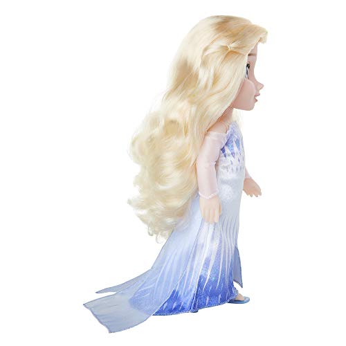 Disney Frozen 2, Elsa Muñeca Grande (35 CM) en su Espectacular Vestido del Épilogo, con Zapatos y Pendientes incluidos.