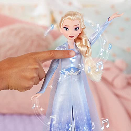 Disney Frozen - Elsa Cantante - Muñeca Que Canta; Lleva un Vestido Azul Inspirado en Frozen 2 Juguete para niños y niñas de 3 años en adelante