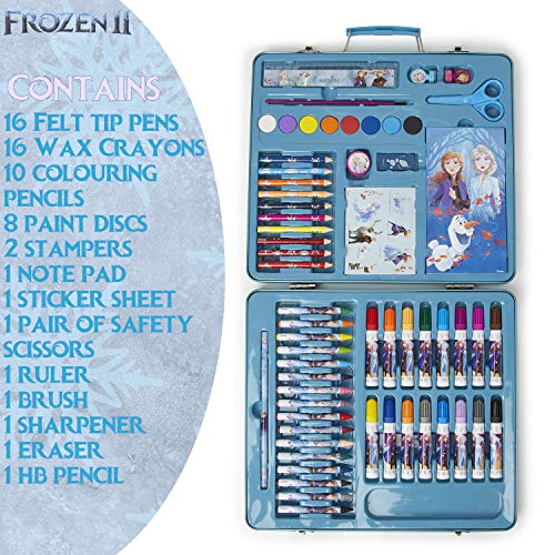 Disney Frozen Lapices De Colores, Material Escolar Para Niñas, Maletin De Pinturas De Anna Y Elsa