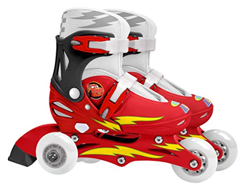 Disney J892301 Cars 2-Patines en línea con 3 Ruedas (Talla Ajustable 27-29), Color Rojo