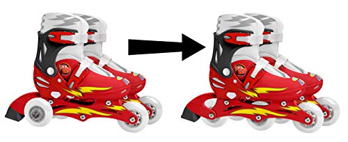 Disney J892301 Cars 2-Patines en línea con 3 Ruedas (Talla Ajustable 27-29), Color Rojo