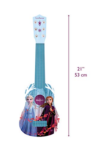 Disney Largo, Juguete niña a Partir de 3 años K200FZ Lexibook Frozen 2 Elsa Anna Olaf Mi Primera Guitarra para niñas, 6 Cuerdas de Nylon, 53 cm, Azul/Púrpura, Color, Talla Única