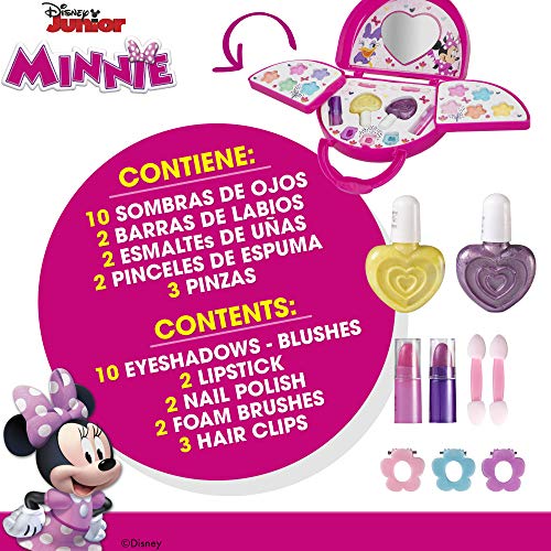 Disney - Maletín maquillaje Minnie Mouse para niños y niñas, Pintauñas Niñas, Manicura juguete (77200)