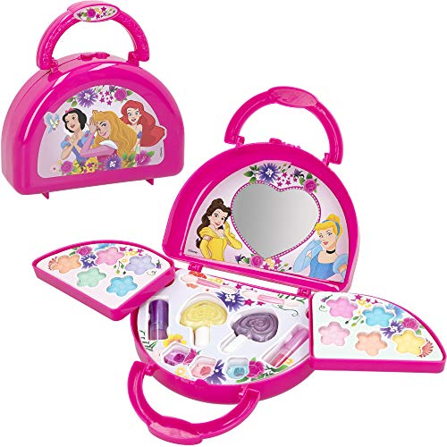 Disney - Maletín maquillaje Princesas Disney para niños y niñas, Juego de maquillaje para niñas 5-6-7 años, Pintauñas niñas Manicura juguete (77212)