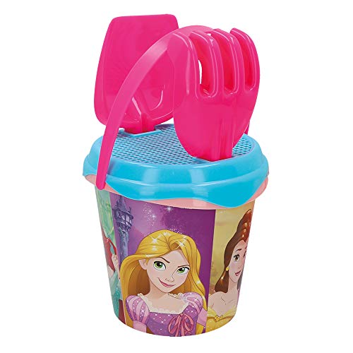 Disney - Mochila Princesas Disney Set Cubo de playa Completo Pala, Rastrillo, Cedazo, Regadera, Moldes Juguetes bebés 1 año Juguetes niños niñas 10 meses Juguetes Arenero infantil