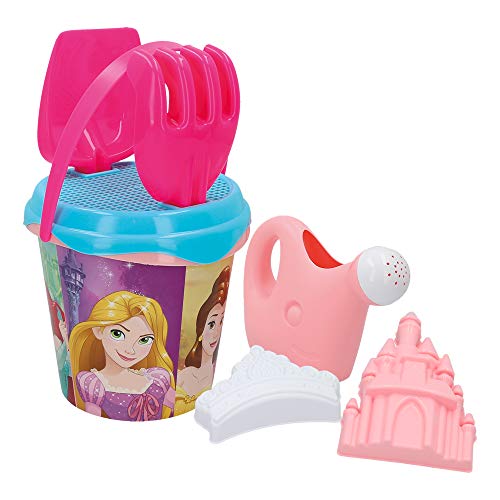 Disney - Mochila Princesas Disney Set Cubo de playa Completo Pala, Rastrillo, Cedazo, Regadera, Moldes Juguetes bebés 1 año Juguetes niños niñas 10 meses Juguetes Arenero infantil