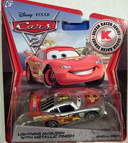 Disney Pixar Cars 2 - Coche miniatura de Rayo McQueen (metal fundido, escala 1:55)