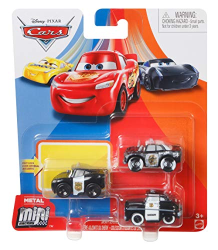 Disney Pixar Cars - Mini Racers 3 Pack - APB, Sheriff and Officer Lightning Mcqueen