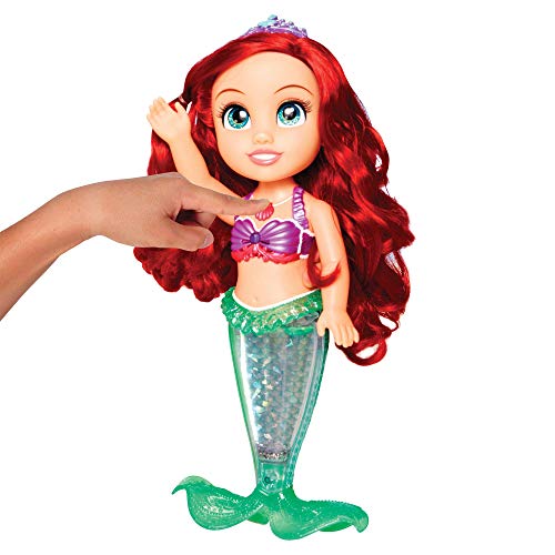 Disney Princesas, Muñeca Ariel Especial Grande, 38 cm; Reproduce 2 Canciones y su Cola Brilla y se ilumuina