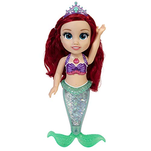 Disney Princesas, Muñeca Ariel Especial Grande, 38 cm; Reproduce 2 Canciones y su Cola Brilla y se ilumuina