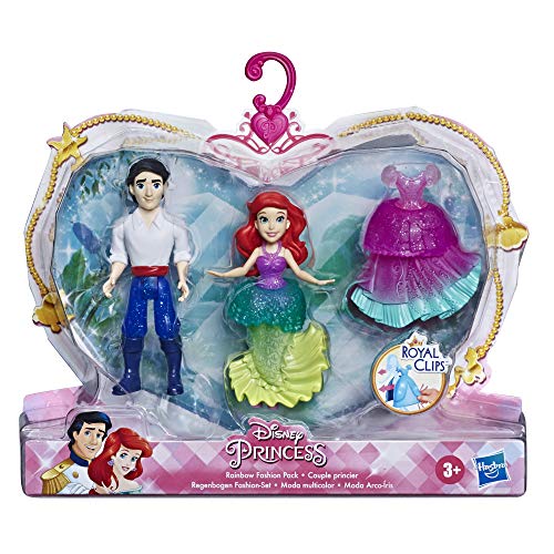 Disney Princess Ariel and Prince Eric - Muñeca pequeña Coleccionable, Juguetes de Moda con Vestido Extra