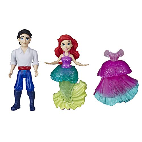 Disney Princess Ariel and Prince Eric - Muñeca pequeña Coleccionable, Juguetes de Moda con Vestido Extra