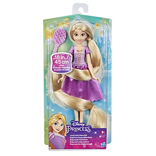 Disney Princess Long Locks Rapunzel, muñeca de Moda con Pelo Rubio de 45 cm de Largo, Juguete de Princesa para niñas de 3 años en adelante