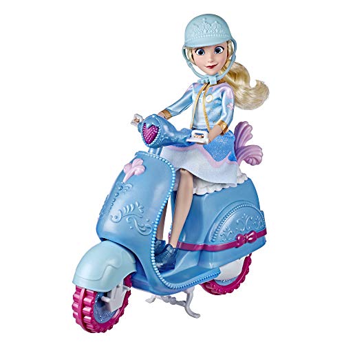 Disney Princess Muñeca Cenicienta Y Scooter, Multicolor, (Hasbro E89375L0)