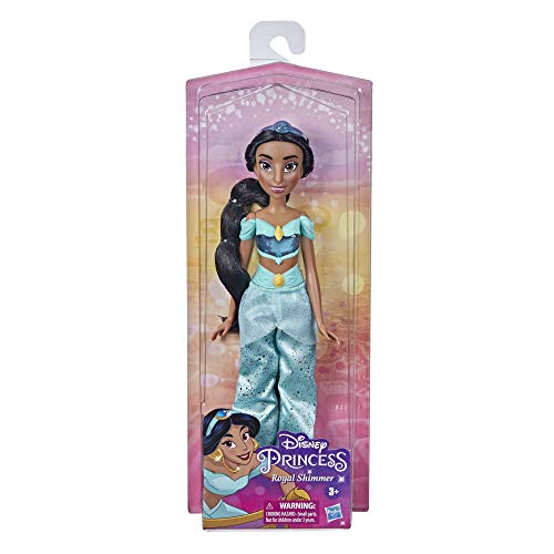 Disney Princess Muñeca Jasmín Royal Shimmer, Muñeca con Falda y Accesorios, Juguete para niñas y niños de 3 años en adelante