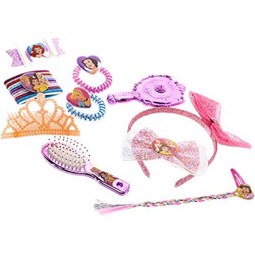 Disney Princess - Townley Girl Juego de accesorios para el cabello para niñas, mayores de 3 años con 20 piezas que incluyen cepillo para el cabello, espejo, lazos de tiara y más