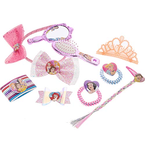 Disney Princess - Townley Girl Juego de accesorios para el cabello para niñas, mayores de 3 años con 20 piezas que incluyen cepillo para el cabello, espejo, lazos de tiara y más